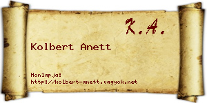 Kolbert Anett névjegykártya