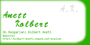anett kolbert business card